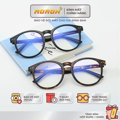 Kính Gọng Tròn Nam Nữ AORON Chống Cận Thị Dáng Unisex Thời Trang Hàn Quốc Gọng PC Siêu Bền Cá Tính Tuổi Teen AK073