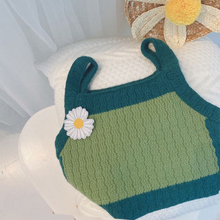Áo len hoa cúc croptop