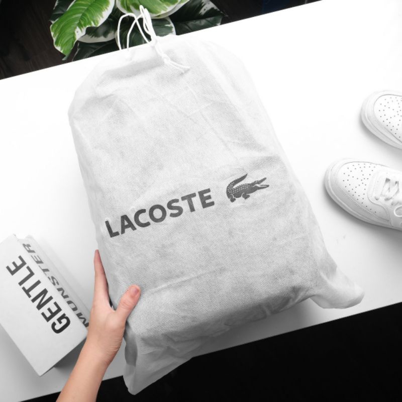 Balo đeo vai cho Nam nữ BACKPACK LACOSTE màu đen, thiết kế đơn giản, chất liệu chống thấm