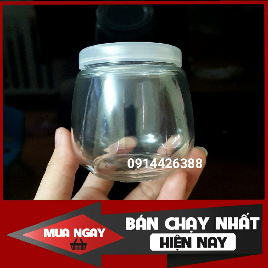 Combo 20 hũ thủy tinh sữa chua 200ml 100ml kèm nắp nhựa