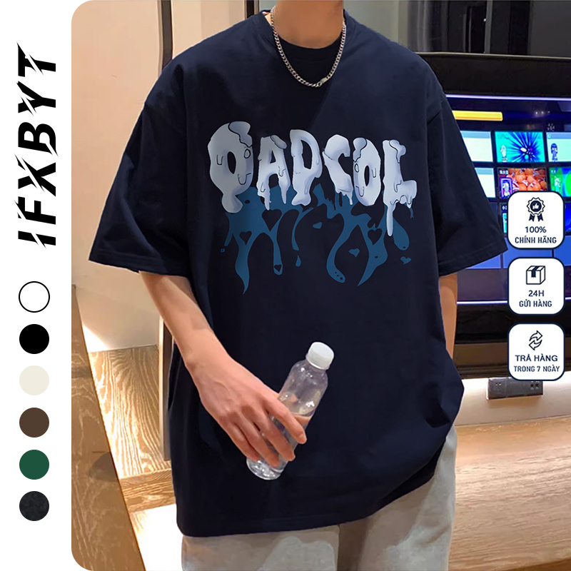 Áo thun phông nam IFXBYT local brand xanh đậm T-shirt hiphop unisex 100% cotton-A2967