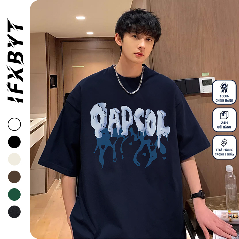Áo thun phông nam IFXBYT local brand xanh đậm T-shirt hiphop unisex 100% cotton-A2967