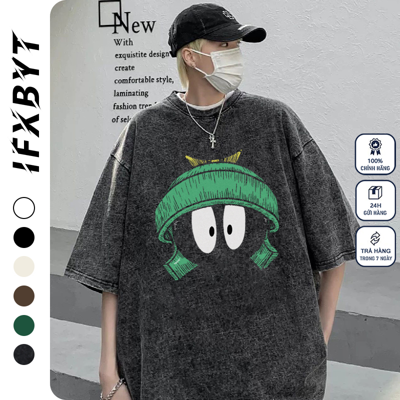 Áo thun phông nam IFXBYT local brand wash đen T-shirt unisex 100% cotton-A2724