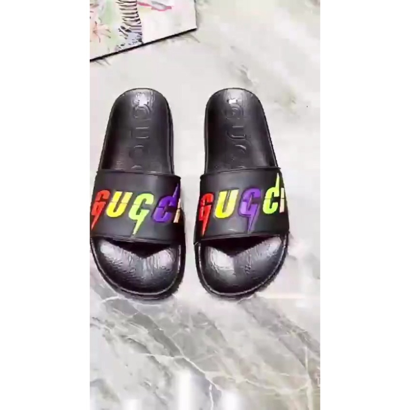 Dép nam nữ Gucci tia sét quai ngang Cao Cấp , Dép nam nữ GC phong cách trẻ trung năng động #Hot #2023