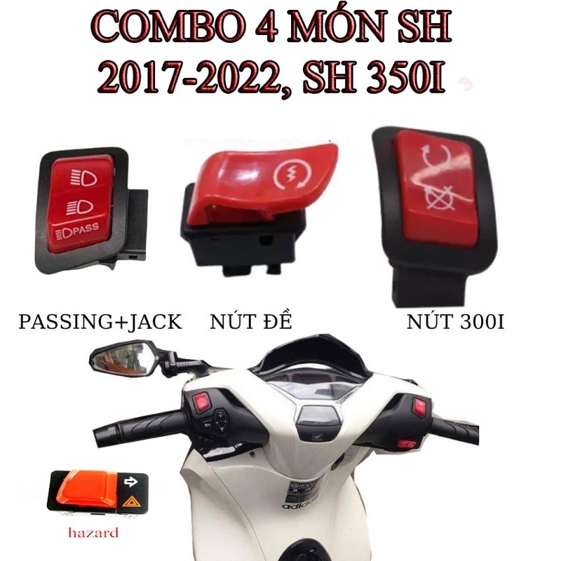 Công Tắc Nút Đỏ Hàng Nhập Thái Cho Sh 2017-2023 và Sh 300i Loại Xịn