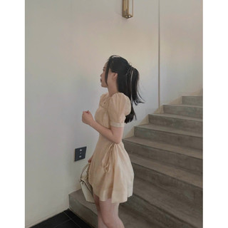 ĐẦM NUDE CỔ VUÔNG ĐAN DÂY EO ✨