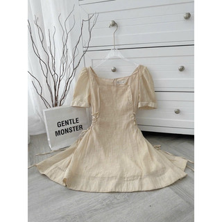 ĐẦM NUDE CỔ VUÔNG ĐAN DÂY EO ✨