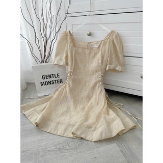 ĐẦM NUDE CỔ VUÔNG ĐAN DÂY EO ✨