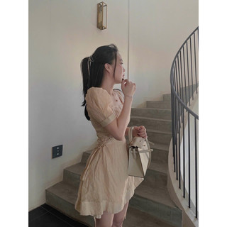 ĐẦM NUDE CỔ VUÔNG ĐAN DÂY EO ✨