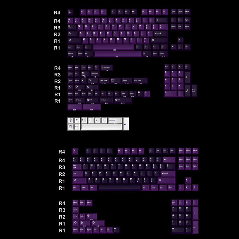 [Hàng có sẵn]Keycap bàn phím Cmk Aifei Purpleti 275 nút chơi nhiều layout