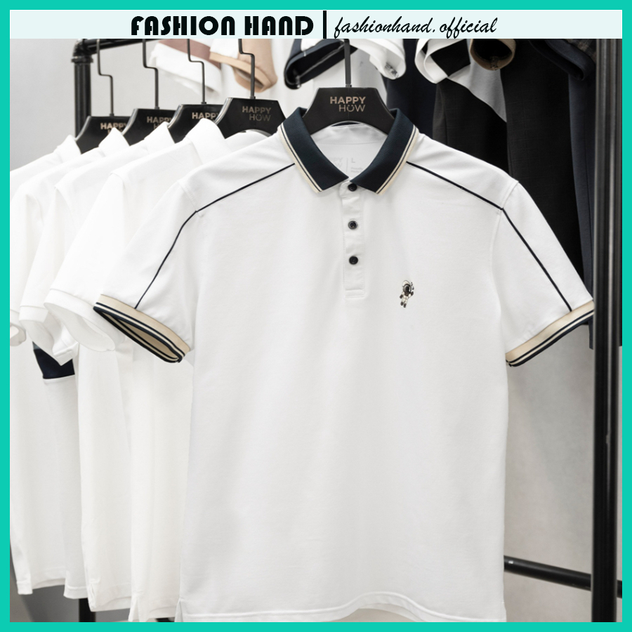Áo Polo nam thêu phi hành gia chất liệu cotton mềm mịn, thoáng mát, chuẩn form - Fashion Hand