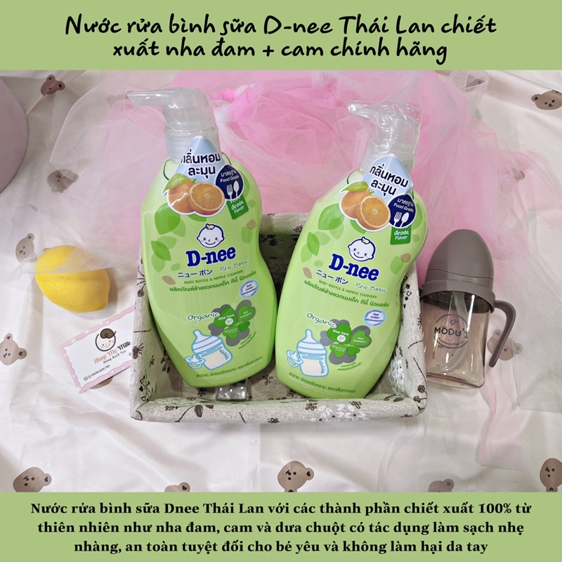 Nước rửa bình sữa dnee Organic hàng thái lan túi 600ml / chai 620ml