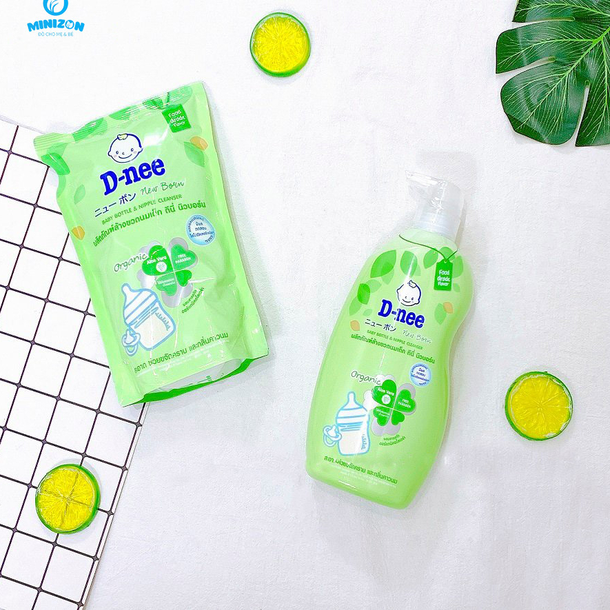 Nước rửa bình sữa dnee Organic hàng thái lan túi 600ml / chai 620ml