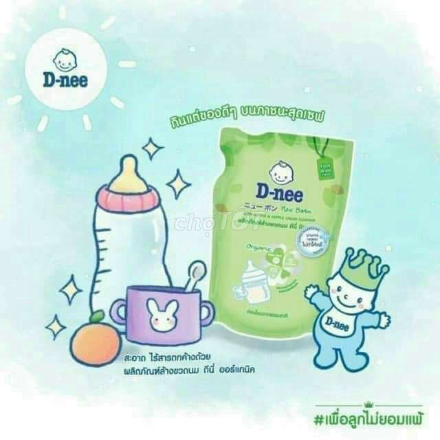 Nước rửa bình sữa dnee Organic hàng thái lan túi 600ml / chai 620ml