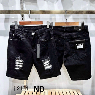   có video  Quần short jean nam AMIRI vá rách cao cấp mẫu cực hot vải dày chất đẹp 
