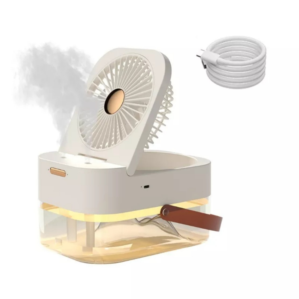 Quạt phun sương hơi nước DUAL SPRAY Q7, có khay chứa đá 2.5L, Quạt để bàn làm việc, quạt điều hòa mini, xông tinh dầu