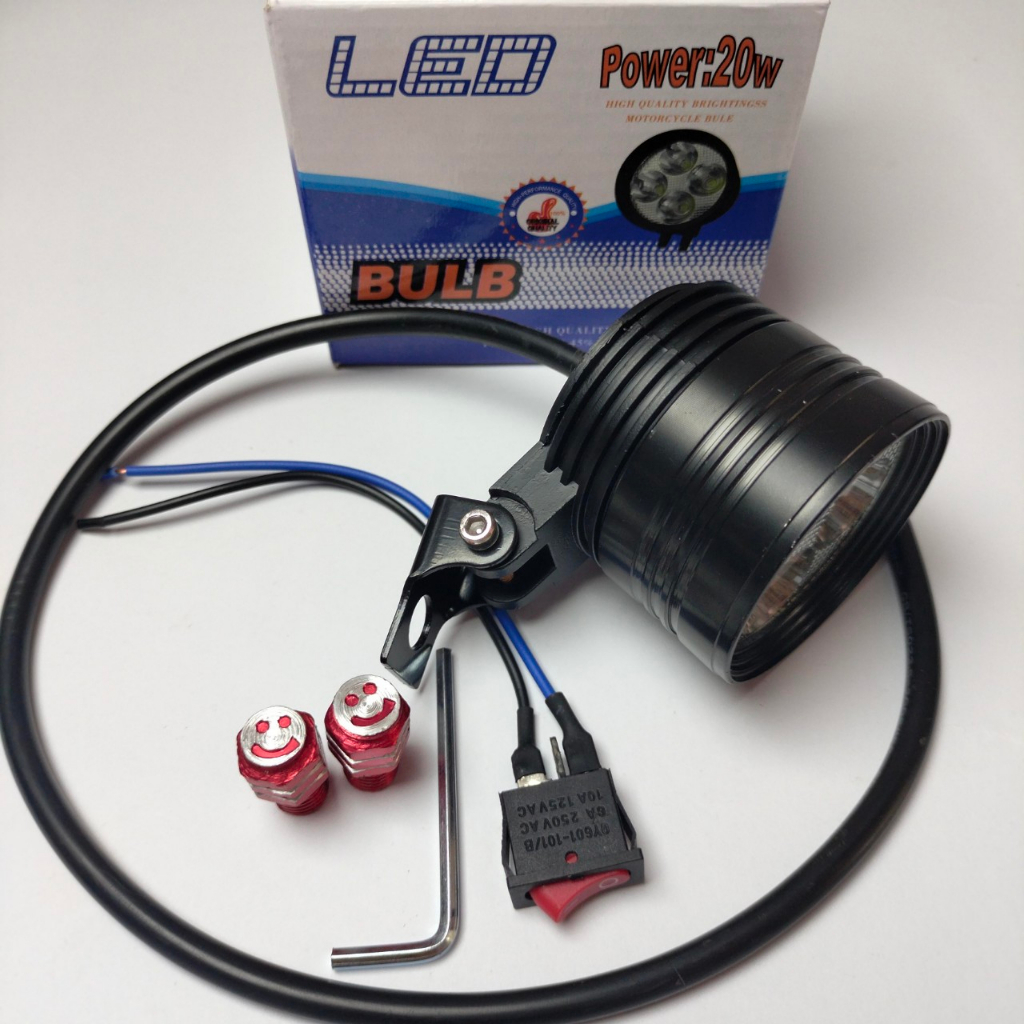 Đèn l4 Xe Điện Ngắn 3 chế độ Siêu sáng_Đèn trợ sáng l4 tặng kèm công tắc + Tem raccing