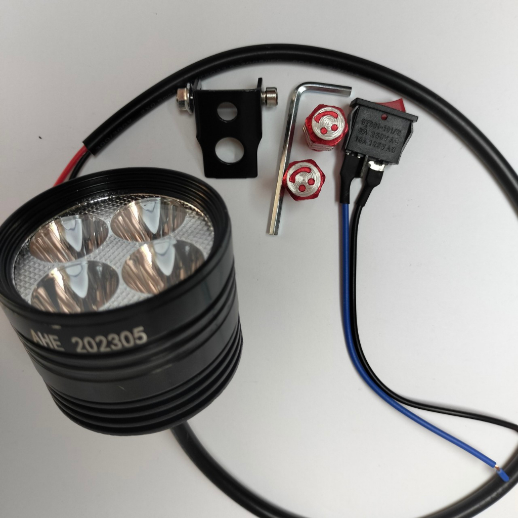 Đèn l4 Xe Điện Ngắn 3 chế độ Siêu sáng_Đèn trợ sáng l4 tặng kèm công tắc + Tem raccing