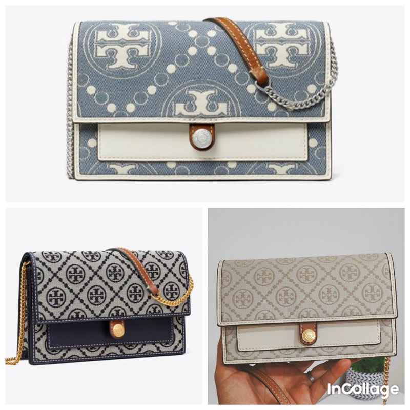 📛RẺ VÔ ĐỊCH📛TÚI TB T MONOGRAM JACQUARD CHAIN WALLET 149061