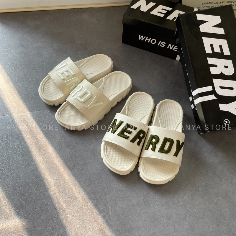 DÉP NERDY CAO 4CM MÀU NỮ QUAI NGANG [ Fullbox + Hỗ Trợ đổi size ]