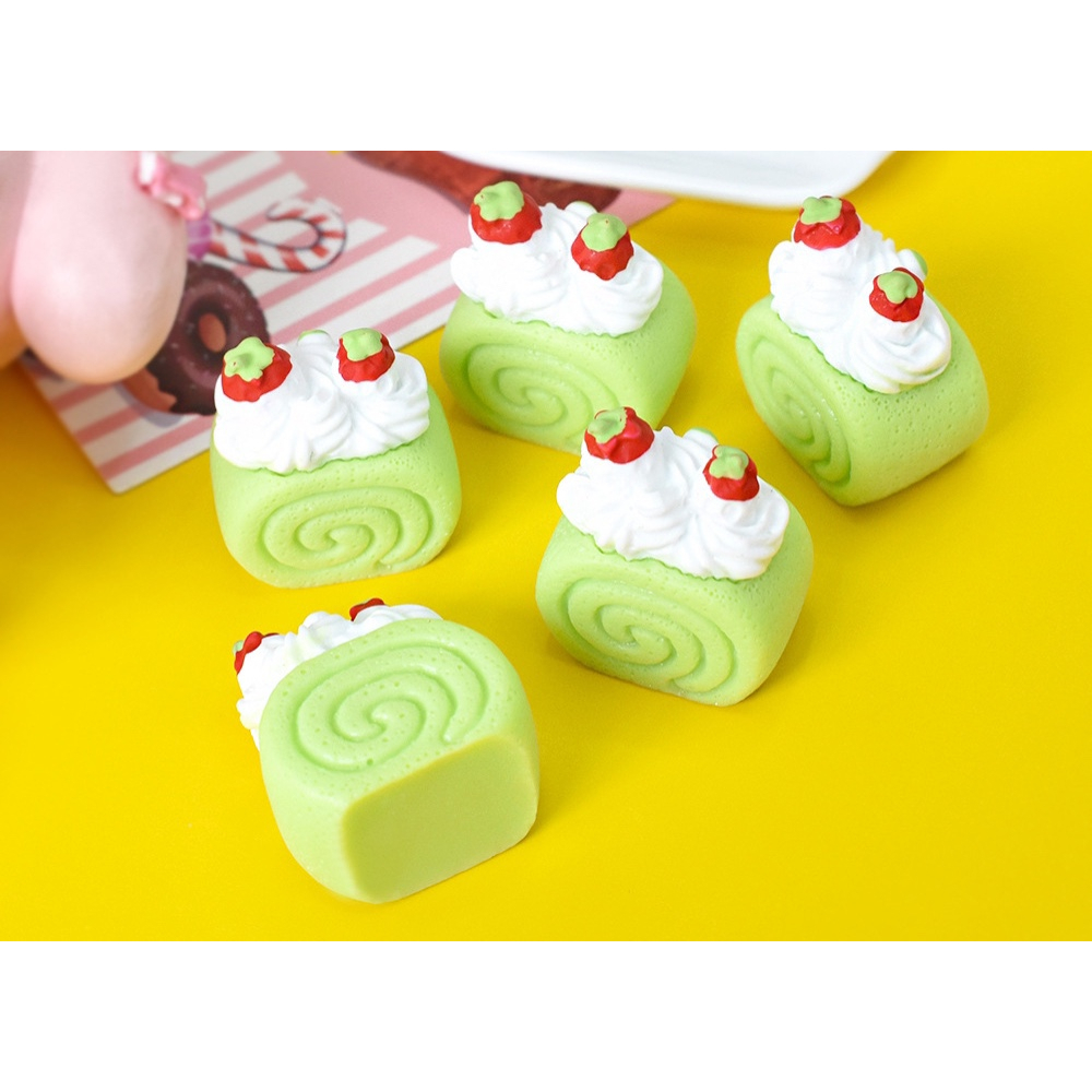 Charm (C730) slime/ Dụng Cụ Charm Trang Trí Mô Hình Bánh Kem Cuộn 3D