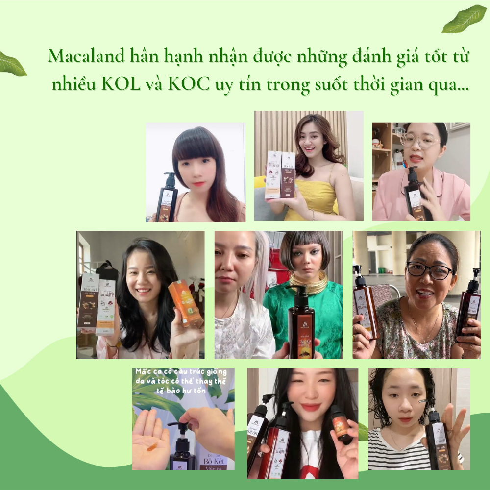 Dầu gội Bồ Kết Dưỡng Tóc Mắc Ca MACALAND dưỡng tóc chắc khỏe, hỗ trợ tóc mọc nhanh và chắc khỏe hơn