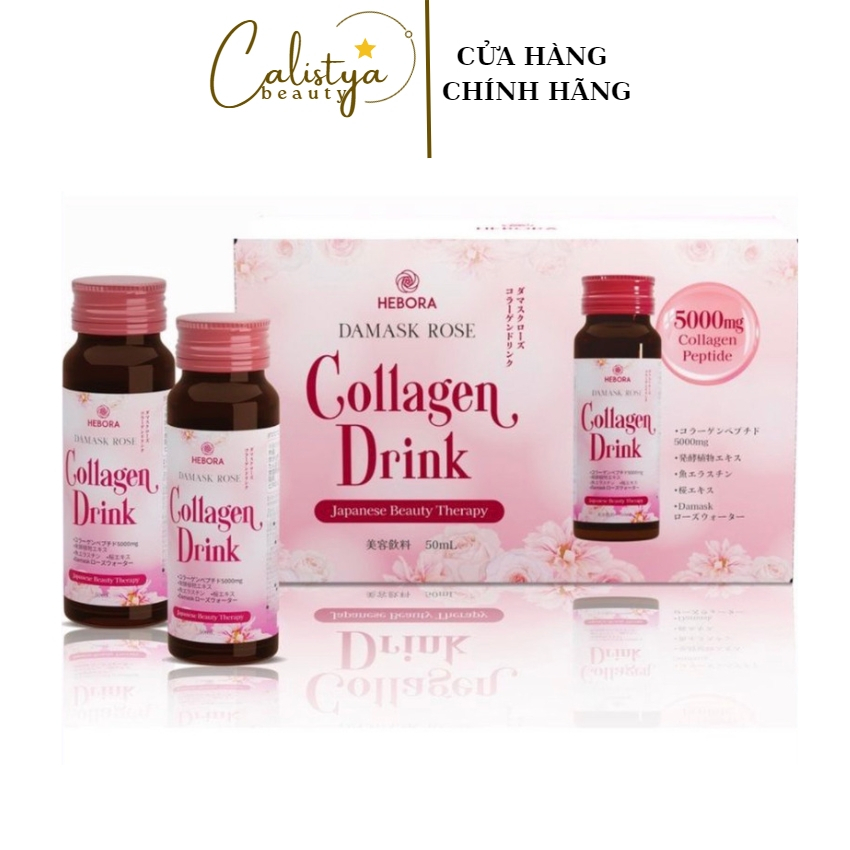 Nước uống Hebora Collagen Drink 50ml Nhật Bản Set 10 lọ Phiên Bản Mới Nhất hàng chính hãng