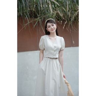 Set đồ Haley áo kèm chân váy cổ điển,sang trọng by Serene