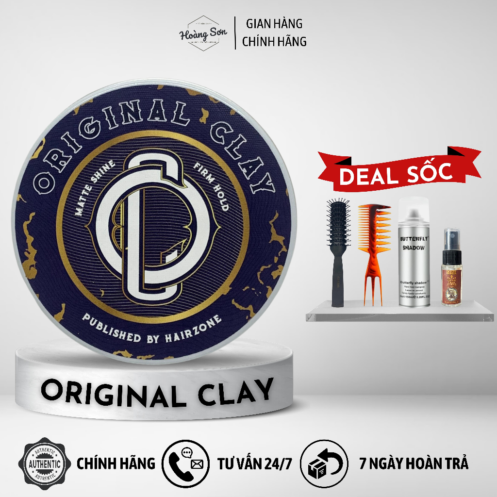 Sáp vuốt tóc nam Hair Zone Original Clay 56g phiên bản 2022 - Wax vuốt tóc cao cấp tạo kiểu giữ nếp