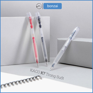 Bút gel Kaco K7 thiết kế trong suốt 4 lựa chọn màu sắc ngòi 0,5mm