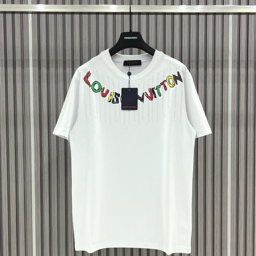 Áo Thun Nam L.v Cotton In Logo Sắc Nét, Áo Phông Nam L.v Trơn In Màu Cao Cấp