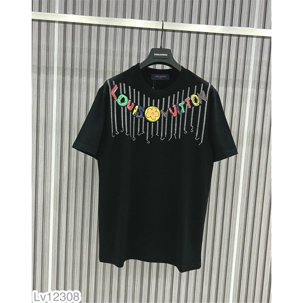 Áo Thun Nam L.v Cotton In Logo Sắc Nét, Áo Phông Nam L.v Trơn In Màu Cao Cấp