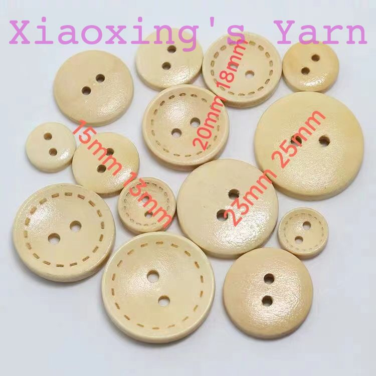 Nút gỗ tròn đủ size phong cách vintage làm đồ handmade, cúc áo, trang trí thủ công DIY  | Xiaoxingyarn