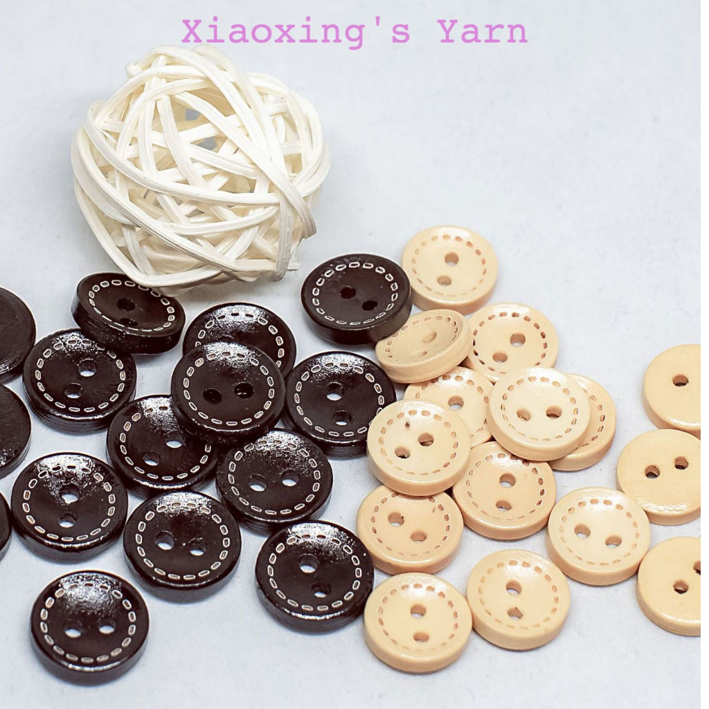 Nút gỗ tròn đủ size phong cách vintage làm đồ handmade, cúc áo, trang trí thủ công DIY  | Xiaoxingyarn