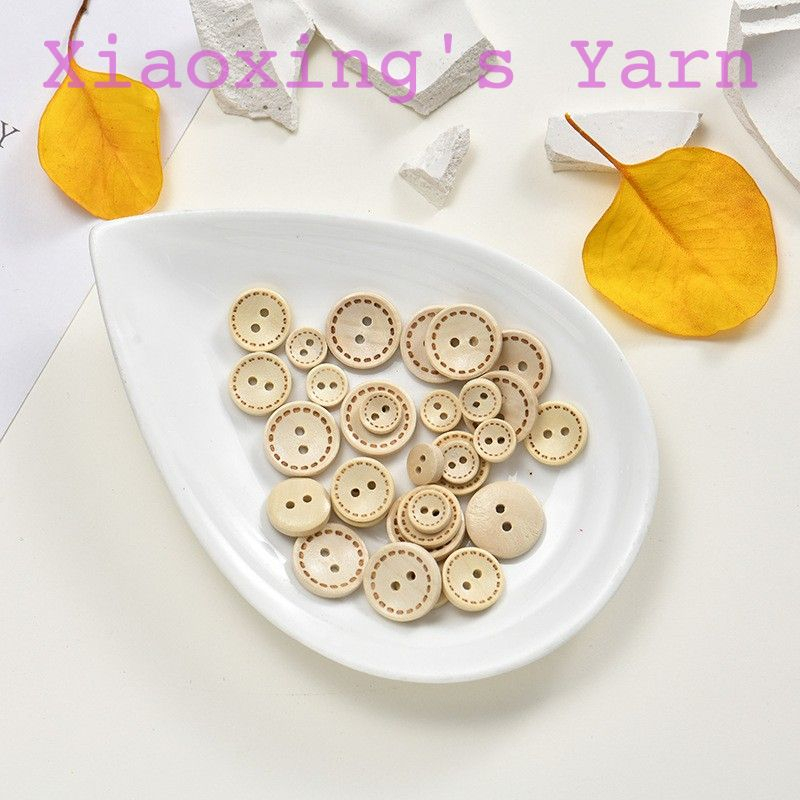 Nút gỗ tròn đủ size phong cách vintage làm đồ handmade, cúc áo, trang trí thủ công DIY  | Xiaoxingyarn
