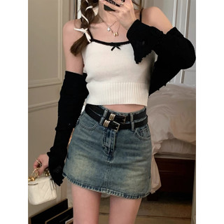 Áo 2 dây len mịn dáng croptop