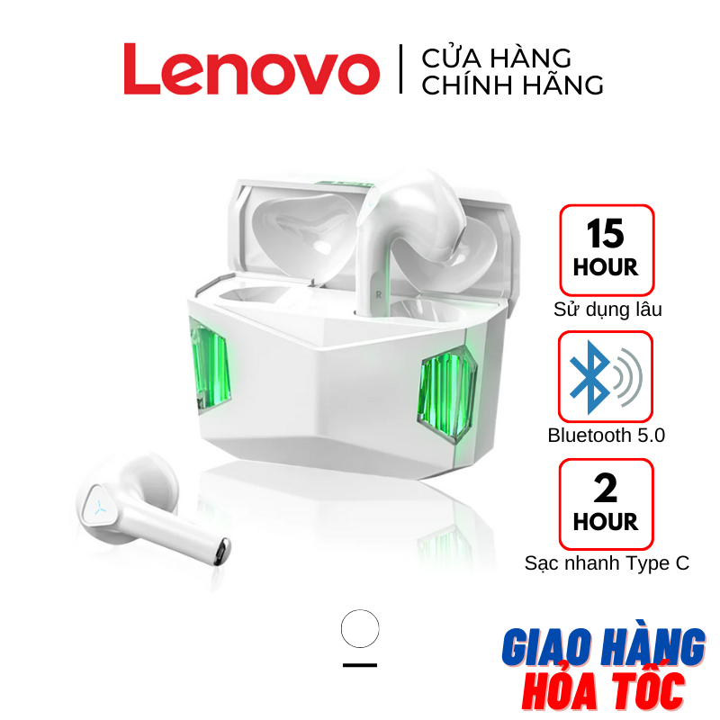 [SẴN HCM] Tai nghe game Bluetooth Lenovo GM5 - Âm thanh HD - Có micro - Giảm ồn - màu TRẮNG