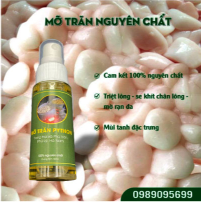 Mỡ trăn nguyên chất thiên nhiên triệt lông làm chậm quá trình mọc lại lông 30ml