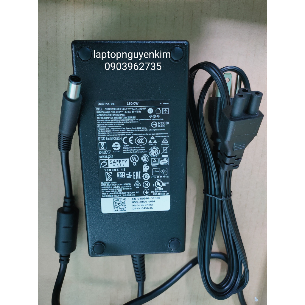sạc Adapter laptop sạc dell 180w 19.5V-9.23A slim kim lớn sử dụng cho laptop dell máy trạm đồ họa