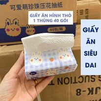 Gói Giấy Ăn Thỏ Trắng Siêu Dai Siêu Mịn