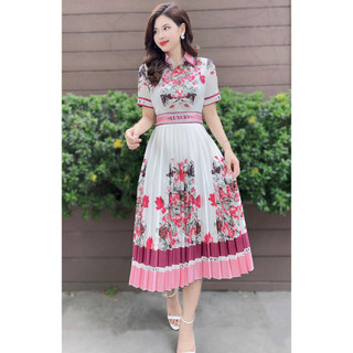 Đầm Thiết Kế MAY V298 Chất Liệu Lụa Họa Tiết Dập Ly - Đầm Dự Tiệc Sang Trọng Chuẩn MAY