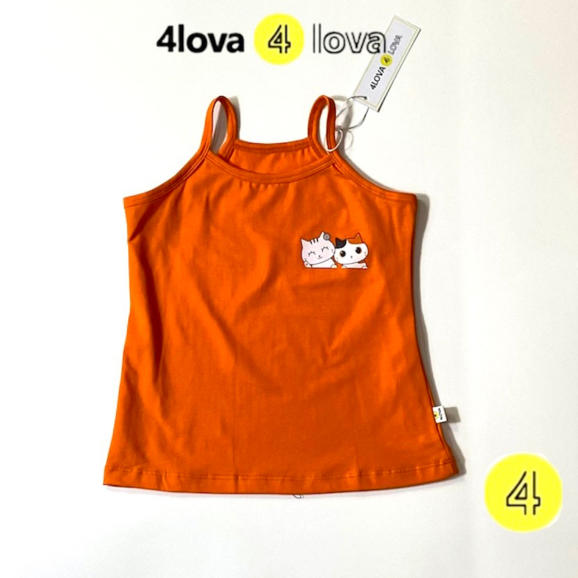 Áo 2 dây thun cotton cho bé gái 4LOVA chất mềm mại thoáng mát co giãn tốt KID182