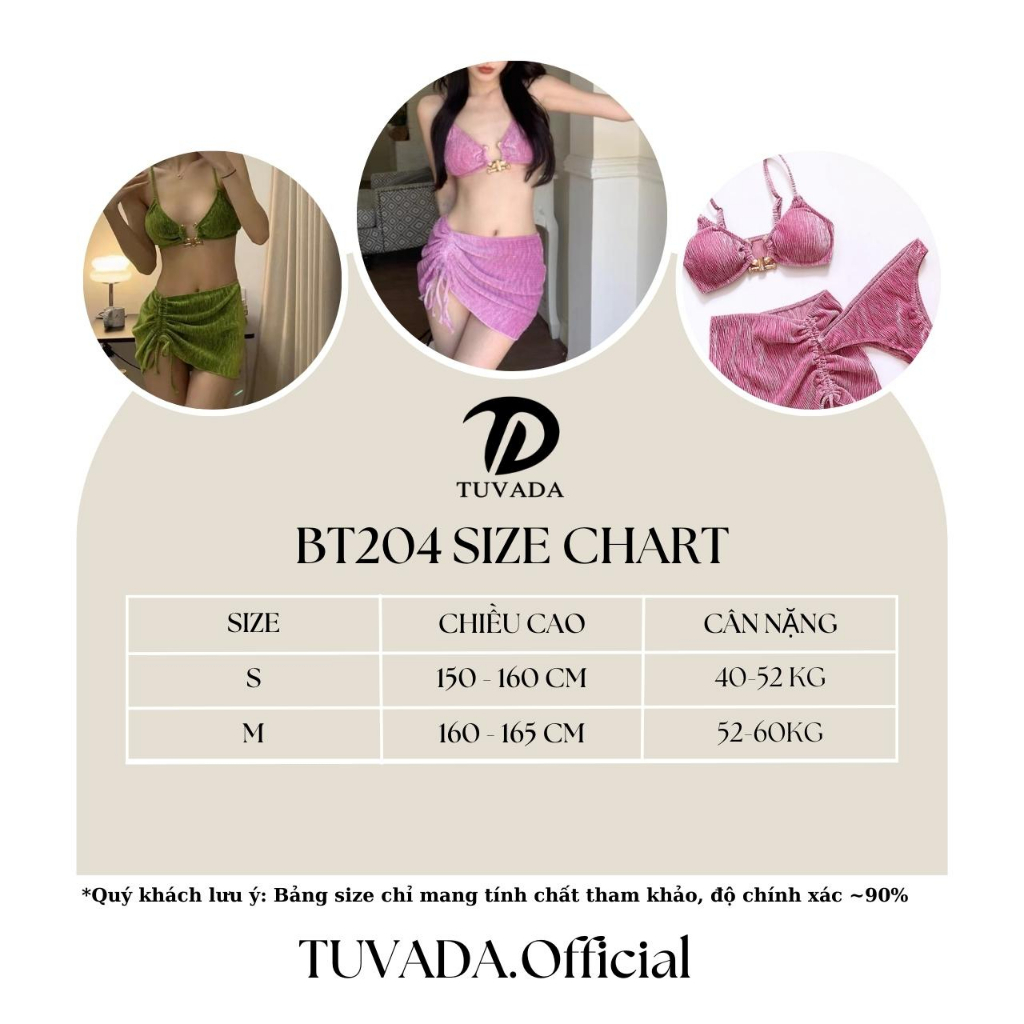 Bikini 3 mảnh tăm nhung Tuvada, đồ bơi nữ sexy , áo tắm đi biển gợi cảm cao cấp - BTH04