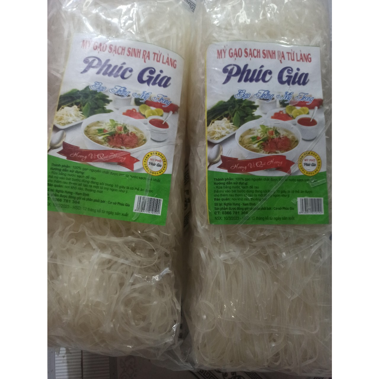 1KG Mỳ phở / Bánh phở khô (bánh đa) sợi dai mềm 100% từ gạo, không chất bảo quản
