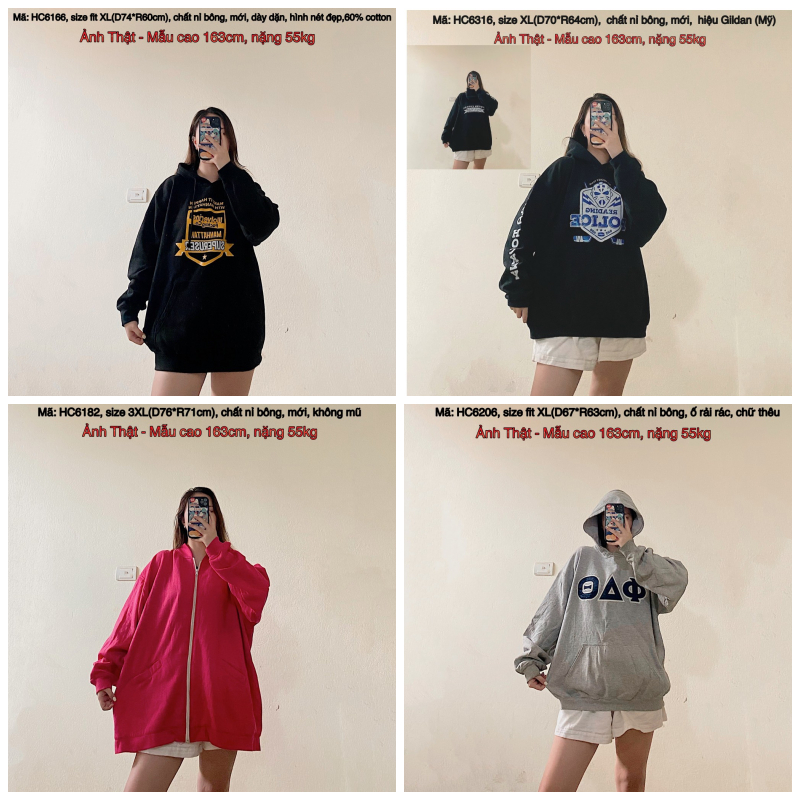 Hoodie oversize second hand nỉ bông, form bồng, chất mới, nhập Mỹ, giá sale kèm quà tặng. (Ảnh thật) 270523-1