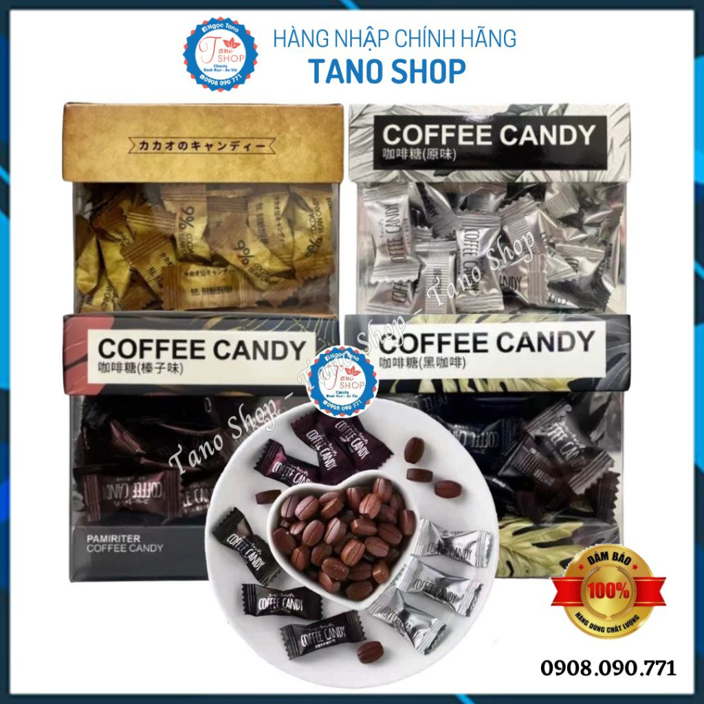 Kẹo cafe/coffee không đường viên nén Pamiriter 70 viên - Đài Loan, ăn vặt ngon rẻ Sài Gòn