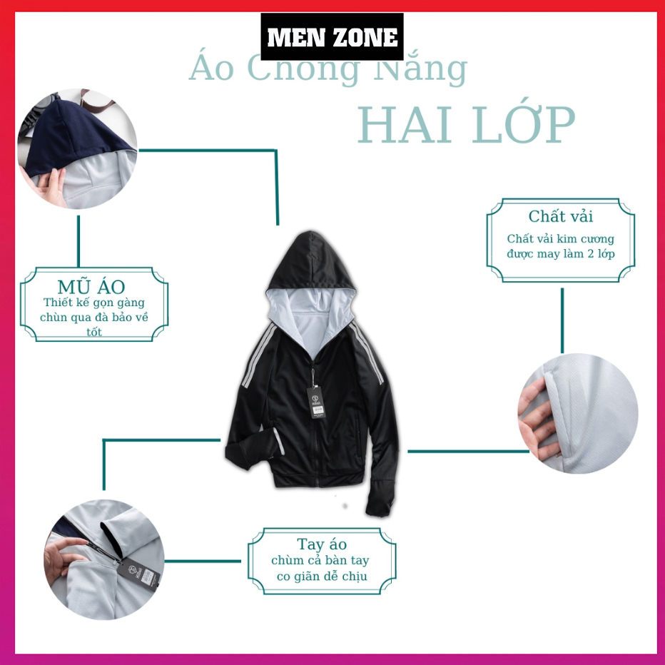 Áo Chống Nắng Nam Mặc 2 Mặt Cực Dày Dặn, Thông Hơi Thoáng Mát [ACNS]