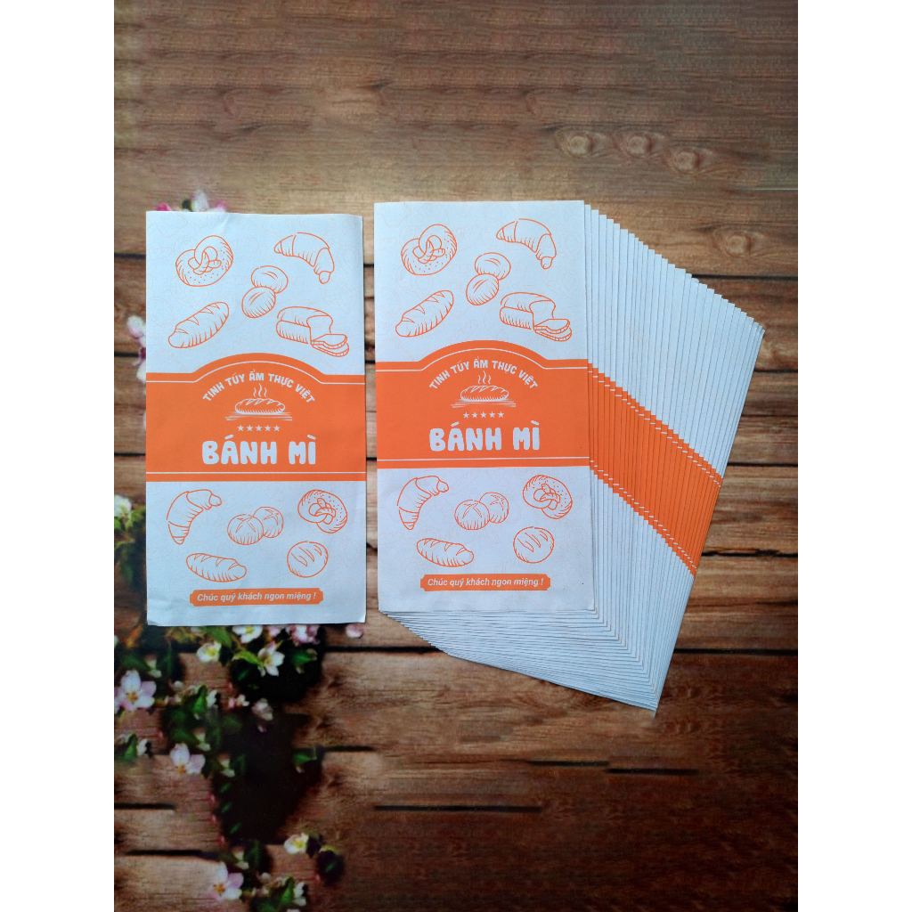 Túi đựng bánh mì Pate - 1000 túi 13x24cm - Mẫu mới 2023 - DD1301