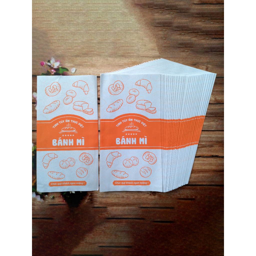Túi đựng bánh mì Pate - 1000 túi 13x24cm - Mẫu mới 2023 - DD1301