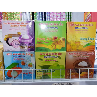 Bột Thạch Rau Câu Pha Sẵn KONNYAKU 140g/ hộp đủ vị
